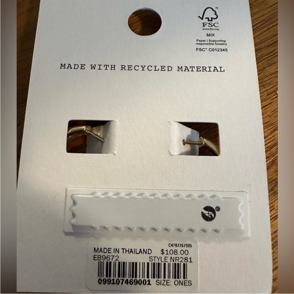 Madewell Demi-Fine Chunky Medium Hoop Earrings 14k gold over sterling silver - Picture 5 of 7